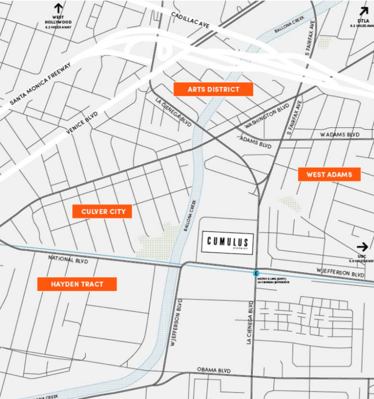 A map of the Cumulus District neighborhood