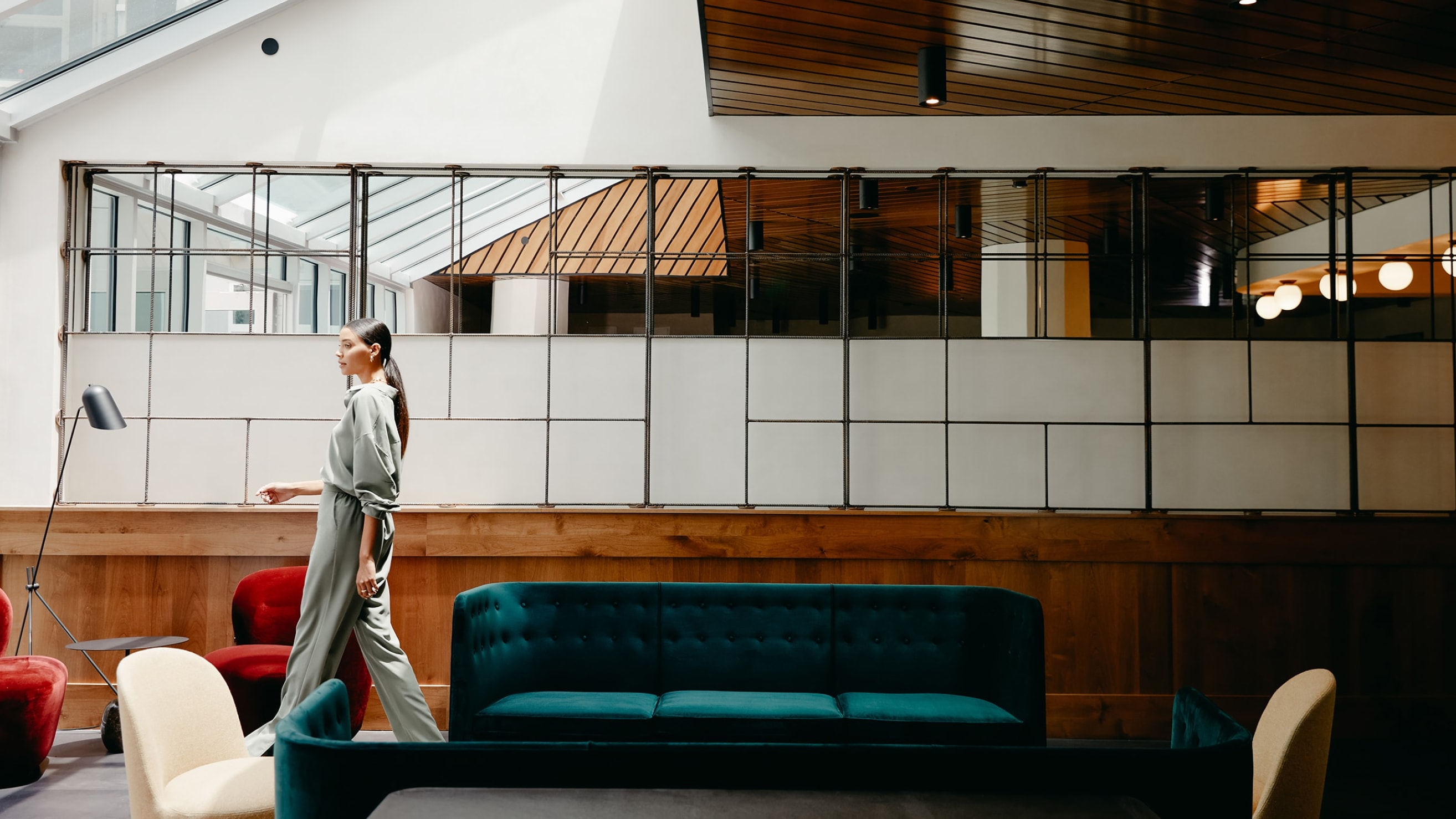 Person in Cumulus District interior space